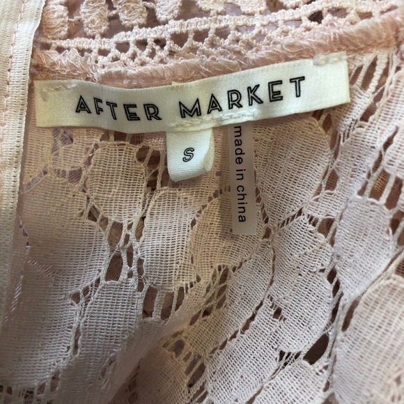 After Market Lace Peplum Sleveless Blouse Baby Pink Size Small - Picture 4 of 6